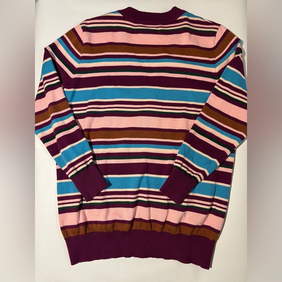 Olivia by Livro Colorful Striped cotton oversized knitwear cardigan XS preppy - Picture 7 of 7